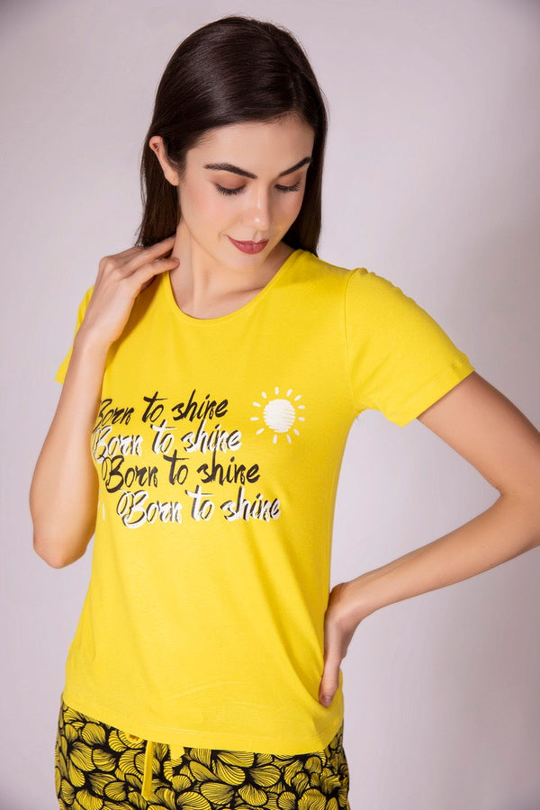 "Born To Shine" Printed Top