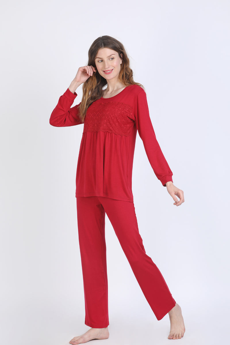 “Comfy In Style” Modal Lace Tunic PJ Set