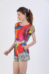 "Rainbow" Crop Top & Shorts Loungewear Set
