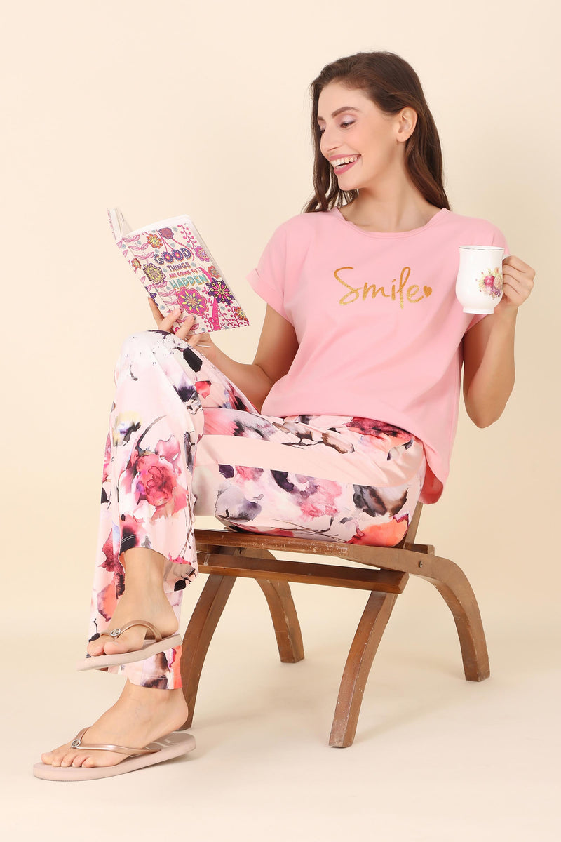 "Smile" Printed PJ Set