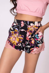 "Blush Diva" Lace Printed Shorts